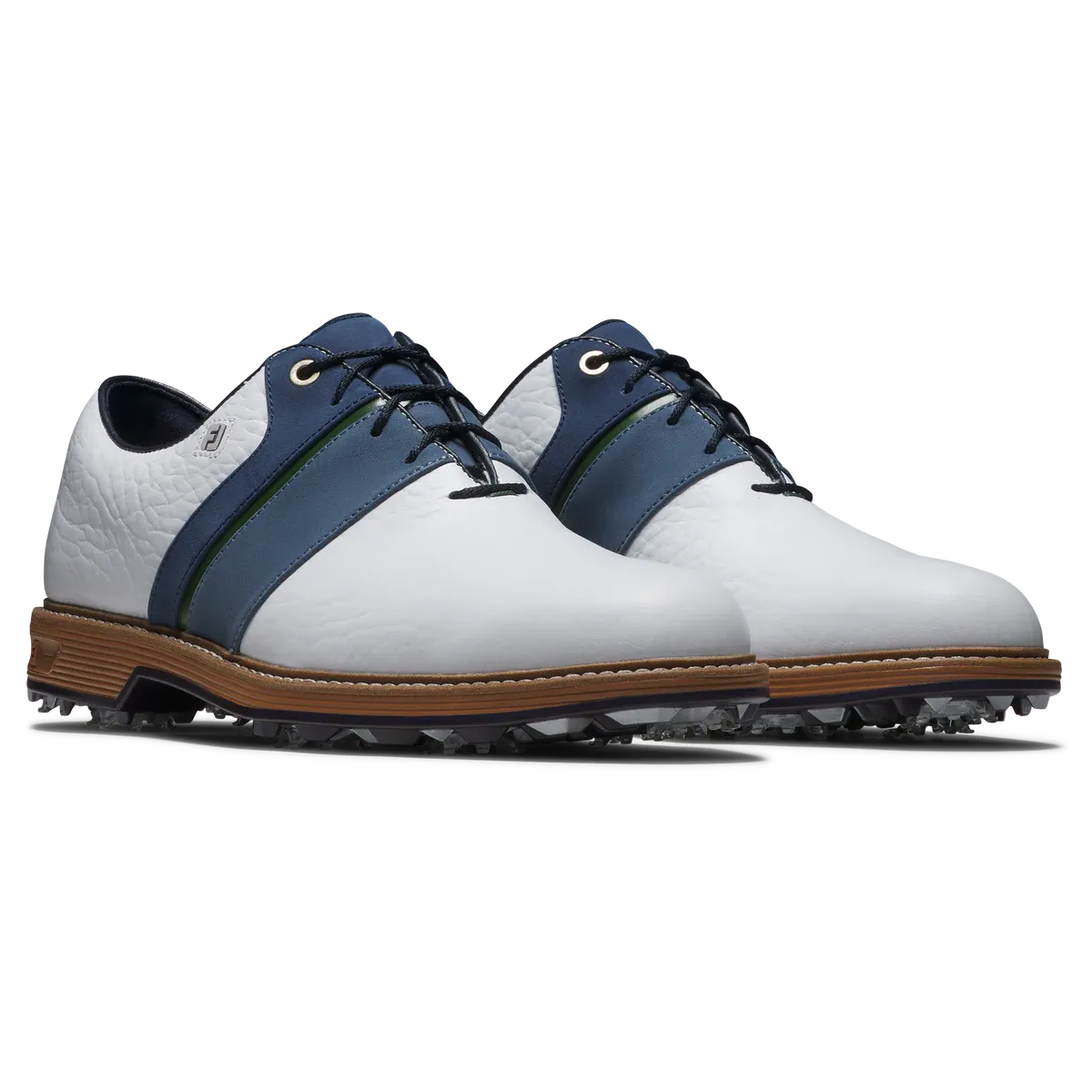 2025 FootJoy Men's Premiere Packard Golf Shoe - White/Navy/Tan