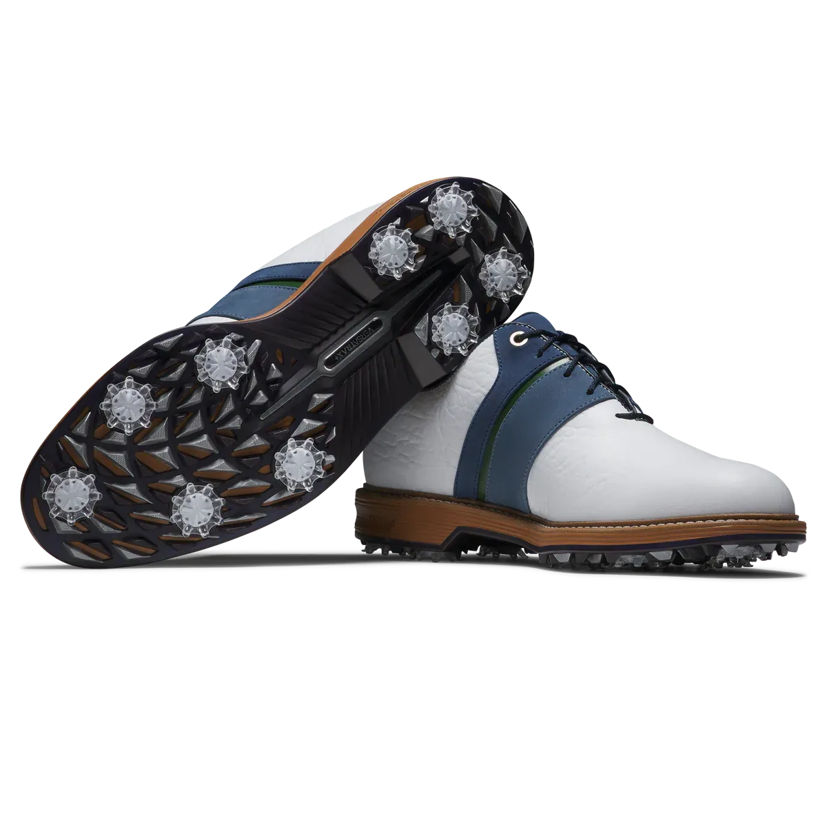 2025 FootJoy Men's Premiere Packard Golf Shoe - White/Navy/Tan