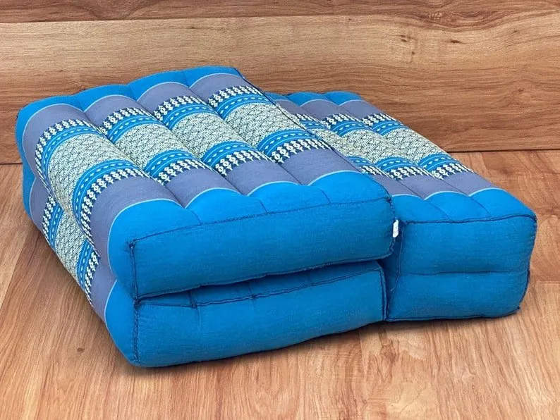 3-Fold Zafu Meditation Cushion Set | Blue | Medium Size