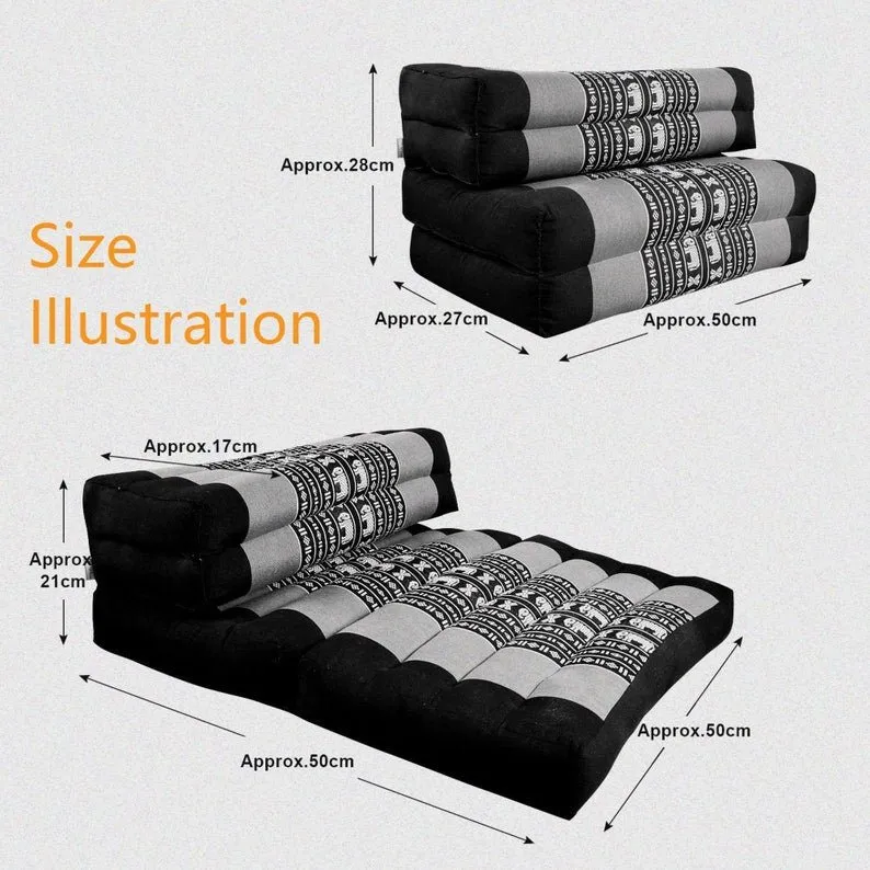 3-Fold Zafu Meditation Cushion Set | Blue | Medium Size