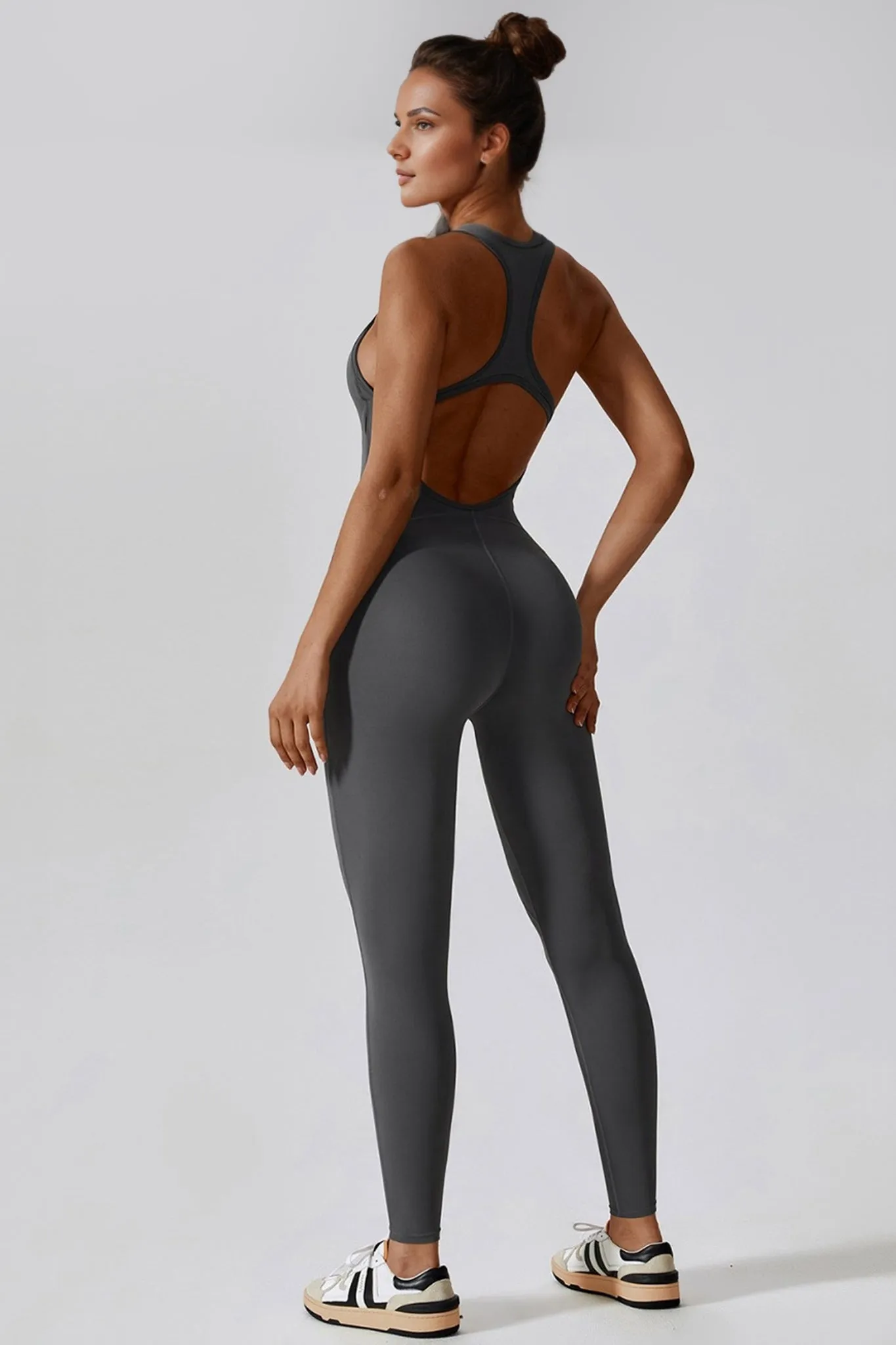 Aero Racerback Jumpsuit - Steel Grey