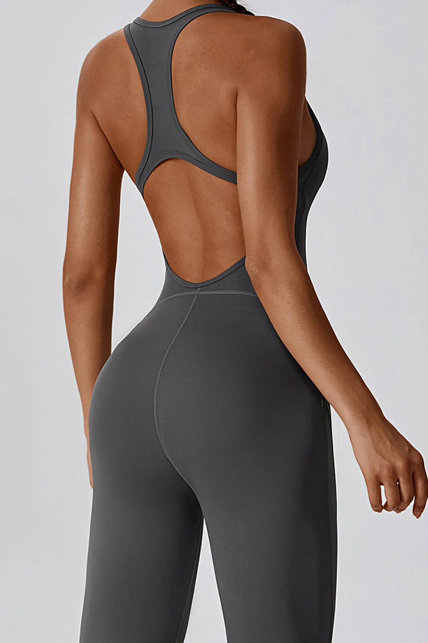 Aero Racerback Jumpsuit - Steel Grey