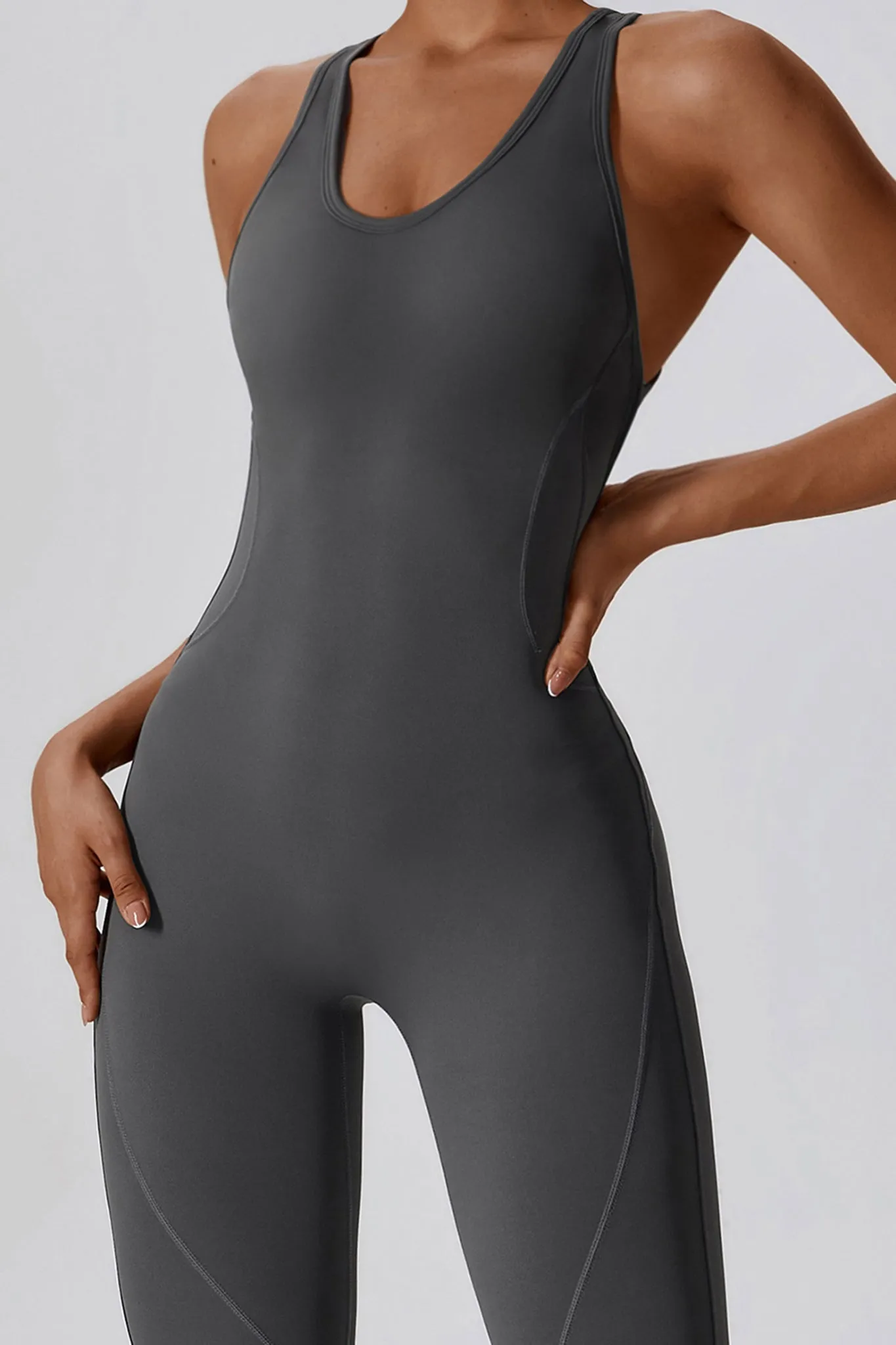 Aero Racerback Jumpsuit - Steel Grey