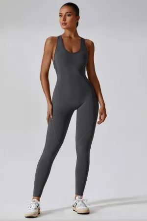 Aero Racerback Jumpsuit - Steel Grey