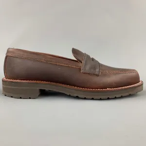 ALDEN Size 6.5 Dark Brown 5730S Kudu Leather Penny Loafers