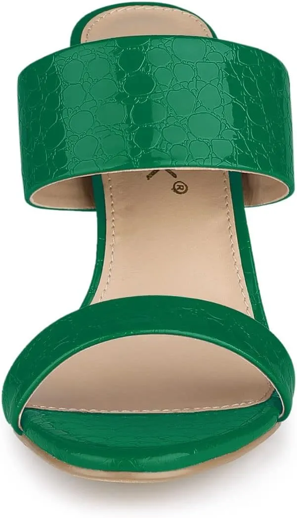 Allegra K Women's Open Toe Stiletto Heel Slide Sandals