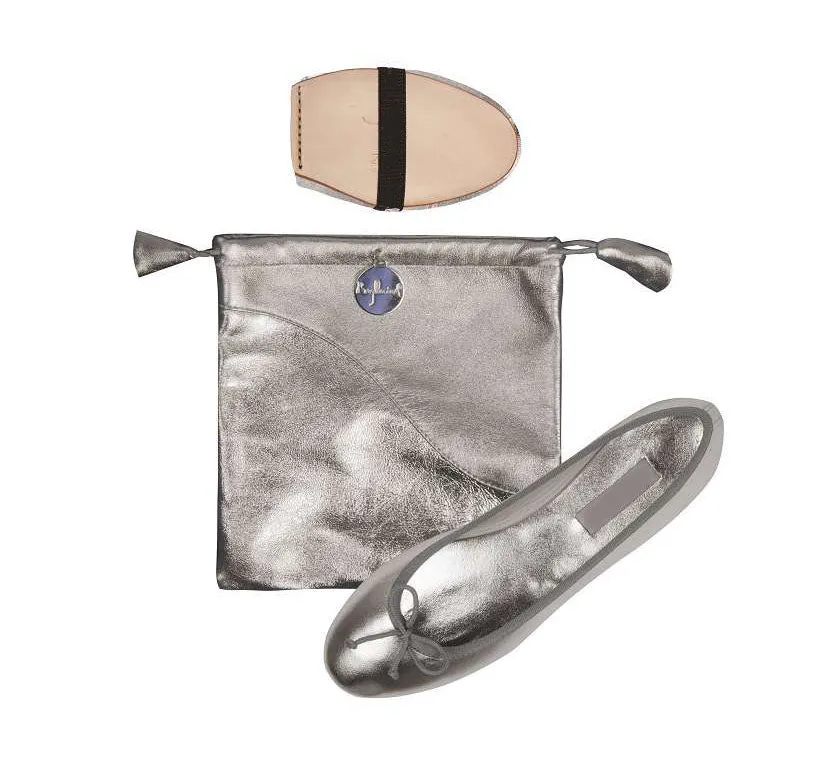 Barbara Harris Foldable Ballet Flats in Silver