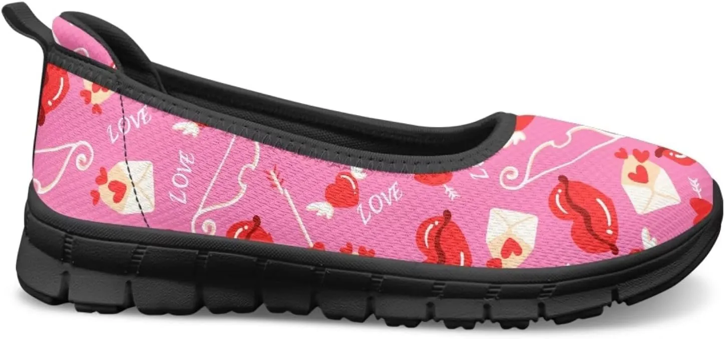 Binienty Casual Shoes for Women Mesh Kint Breathable Loafers Trendy Slip On Walking Sneakers Round Toe Flats for Travel