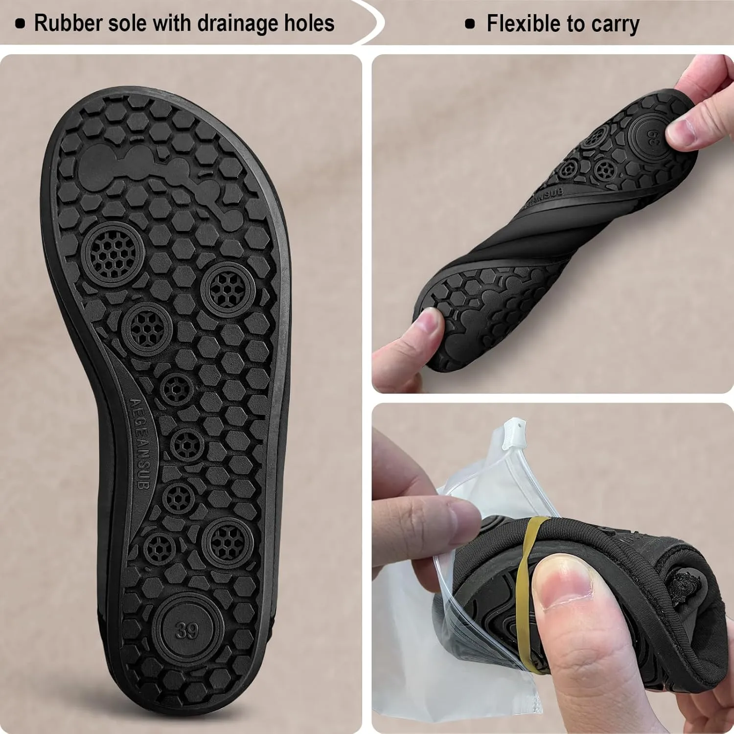 BULLIANT Women Water Shoes Men,Barefoot Sock Slippers Slip on Beach Shoes Yoga Exercise Shoes Quick Dry
