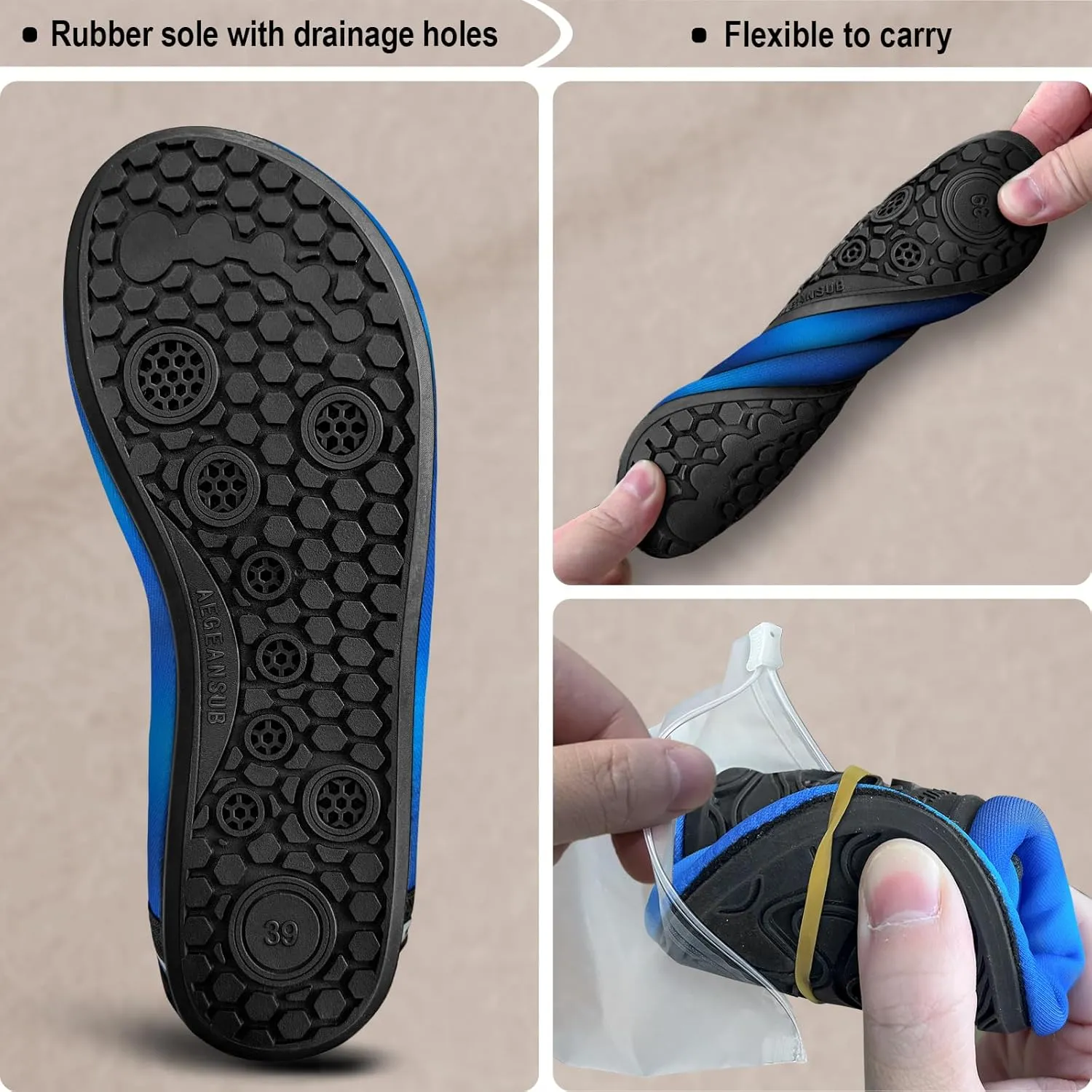 BULLIANT Women Water Shoes Men,Barefoot Sock Slippers Slip on Beach Shoes Yoga Exercise Shoes Quick Dry