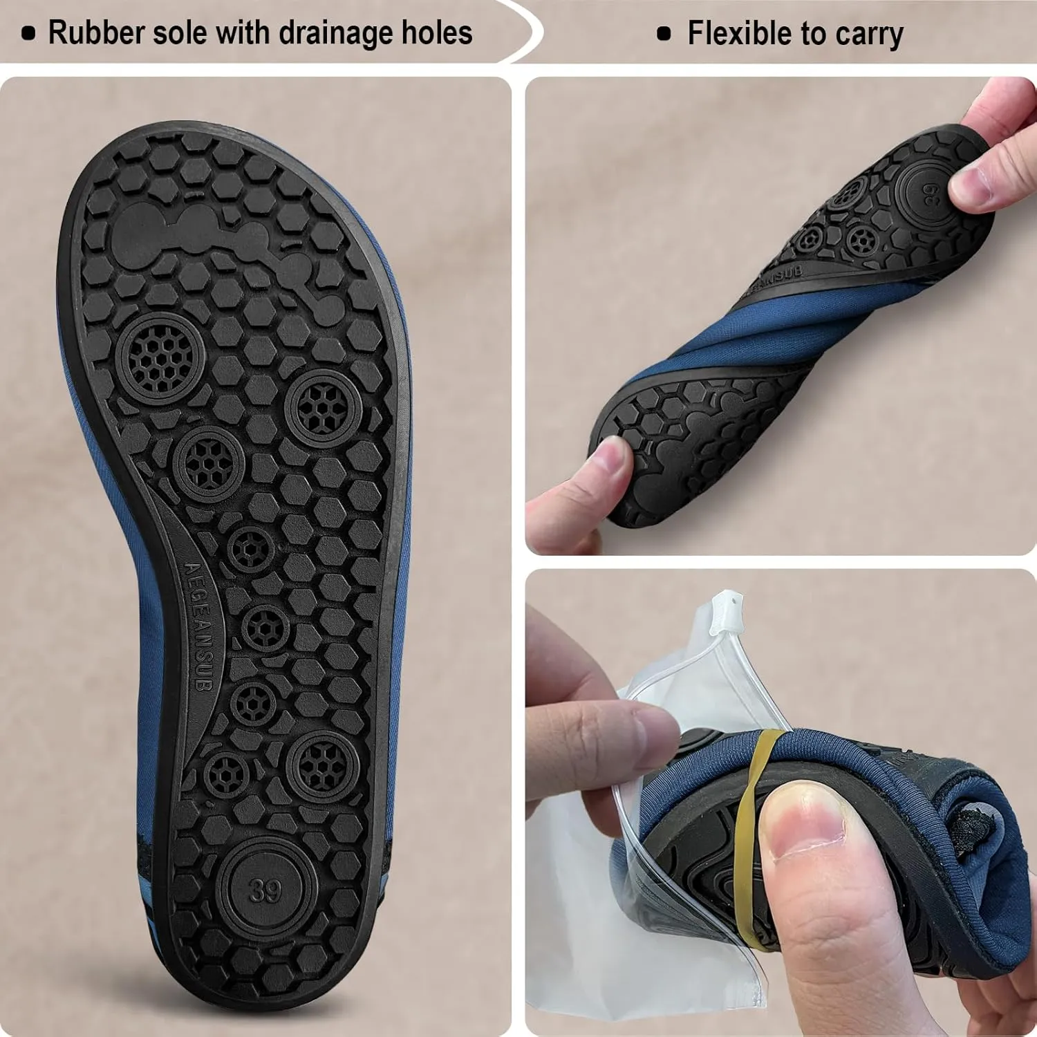 BULLIANT Women Water Shoes Men,Barefoot Sock Slippers Slip on Beach Shoes Yoga Exercise Shoes Quick Dry