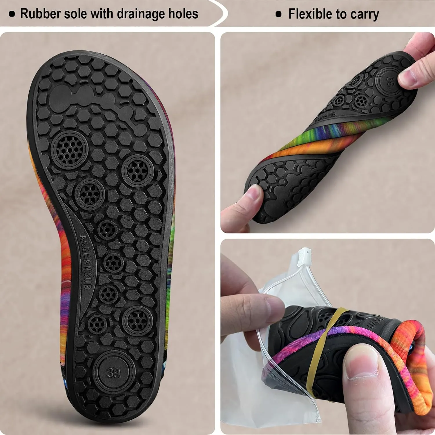 BULLIANT Women Water Shoes Men,Barefoot Sock Slippers Slip on Beach Shoes Yoga Exercise Shoes Quick Dry