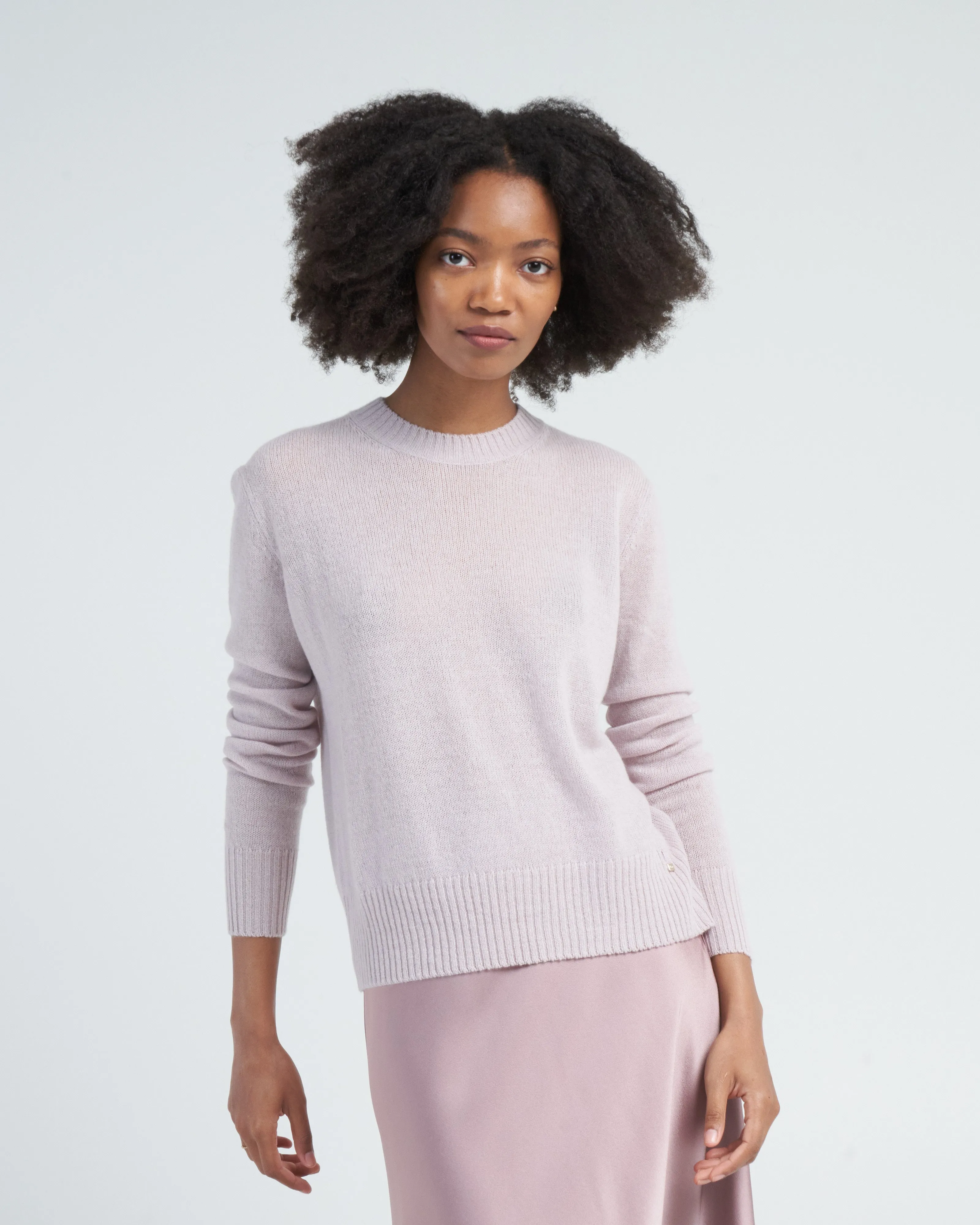 cashmere crew neck sweater - lilac