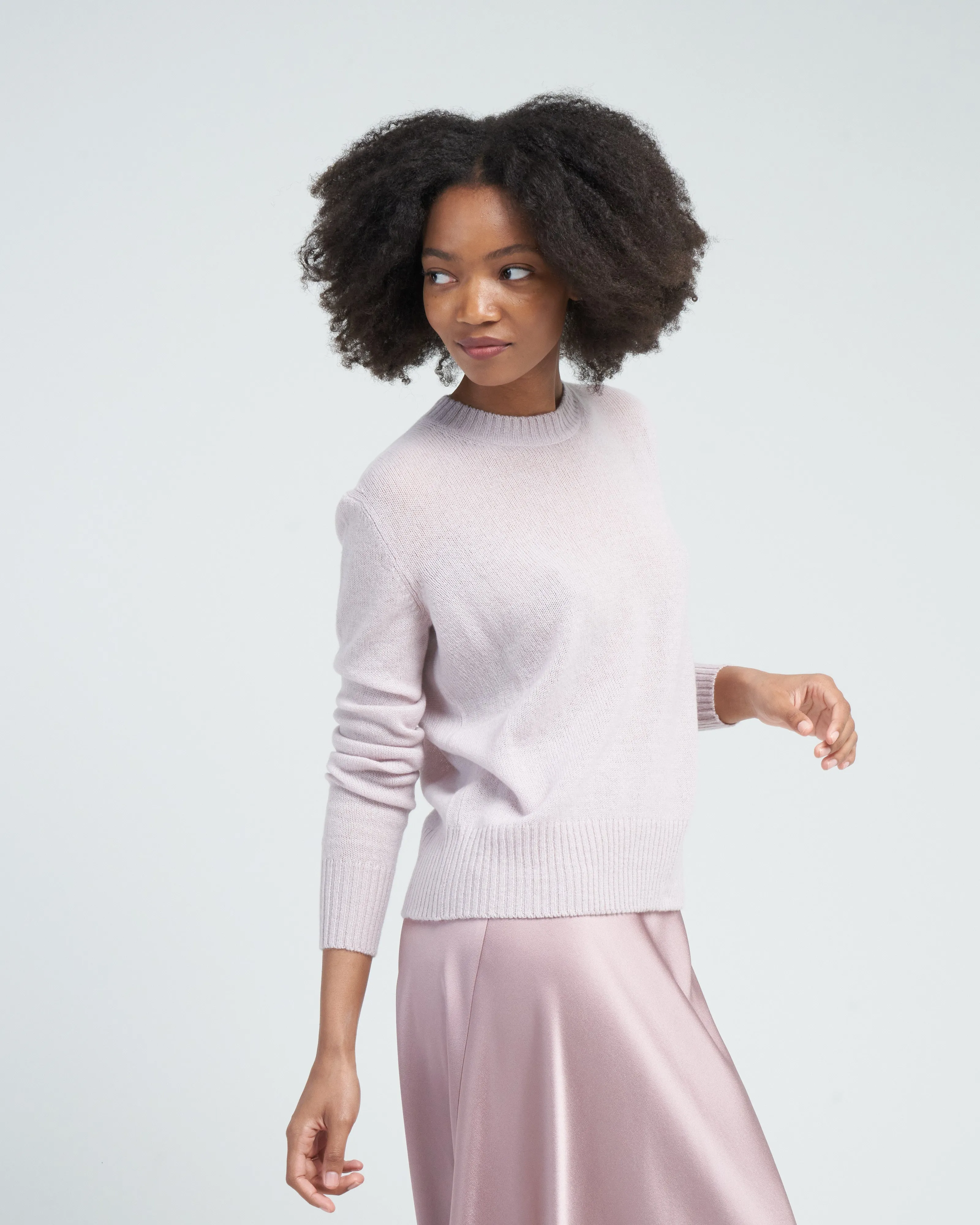 cashmere crew neck sweater - lilac