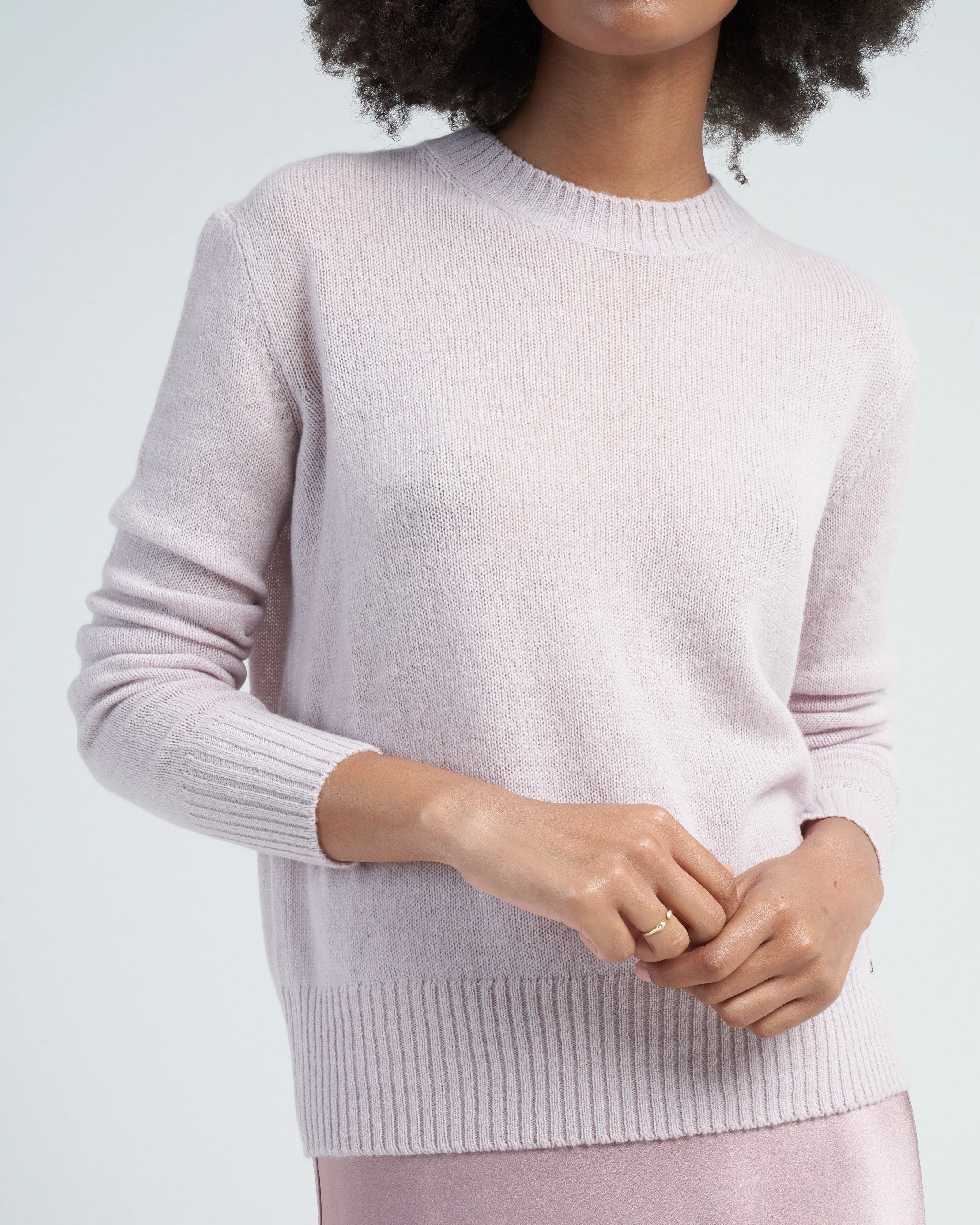 cashmere crew neck sweater - lilac
