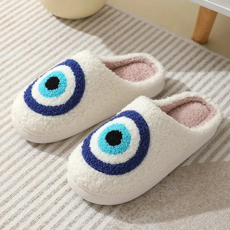 Christmas Reindeer Cotton Slippers for Couples - Cute Cartoon Design, Non-Slip, and Warm for Autumn and Winter