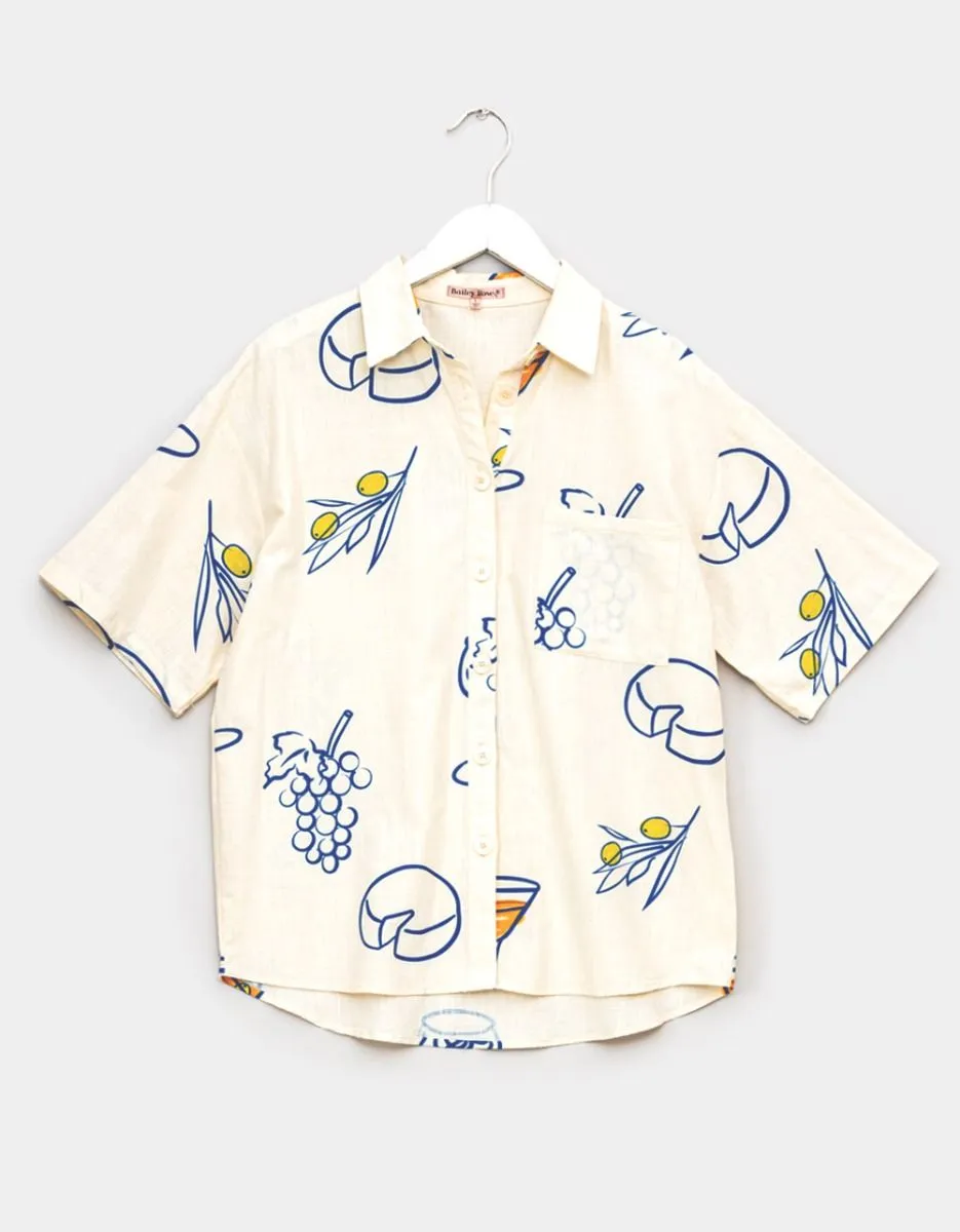Cocktail Hour Oversized Cotton Blouse