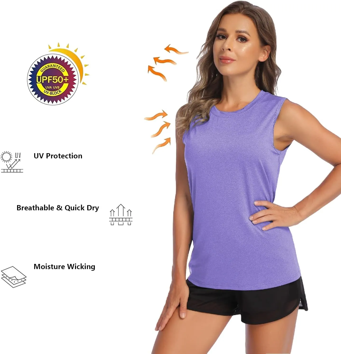 COOrun Women's Sleeveless Athletic Shirts Lightweight Sports Shirt Quick Dry Yoga Tank Tops Muscle Tank