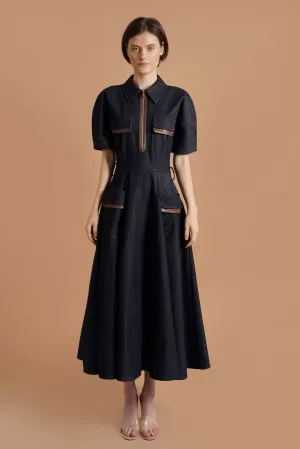 Denim Contrast Dress