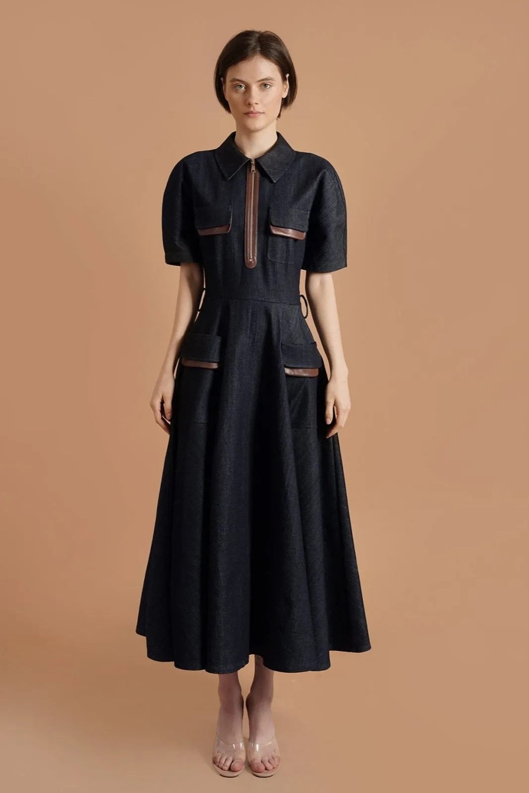 Denim Contrast Dress