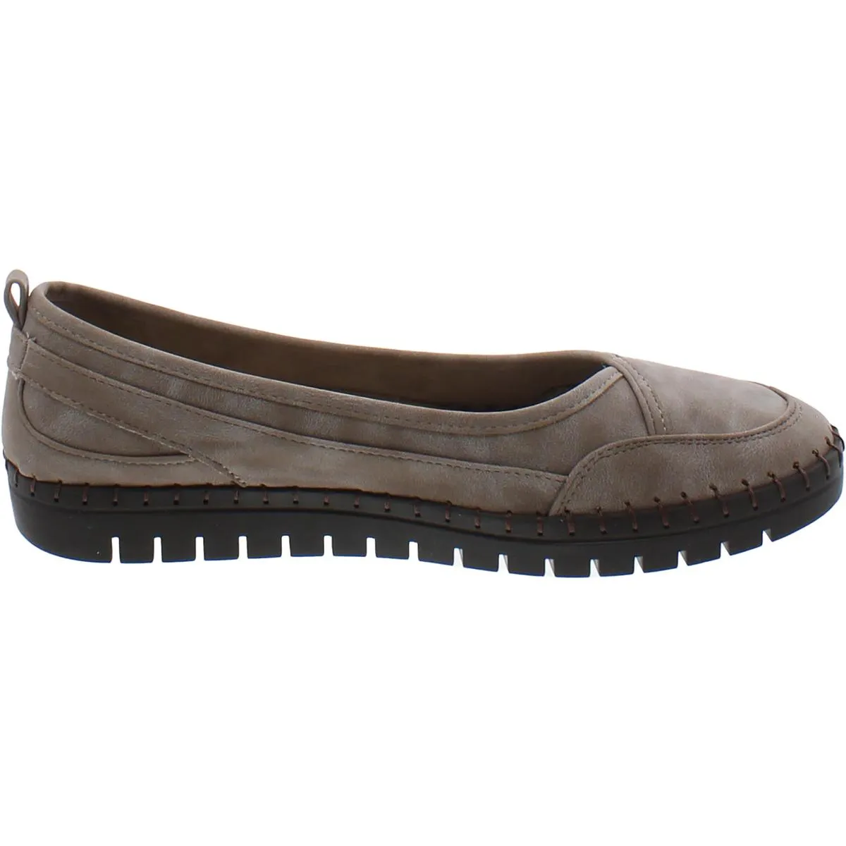 Easy Street Womens Poe Faux Leather Padded Insole Slip-On Sneakers