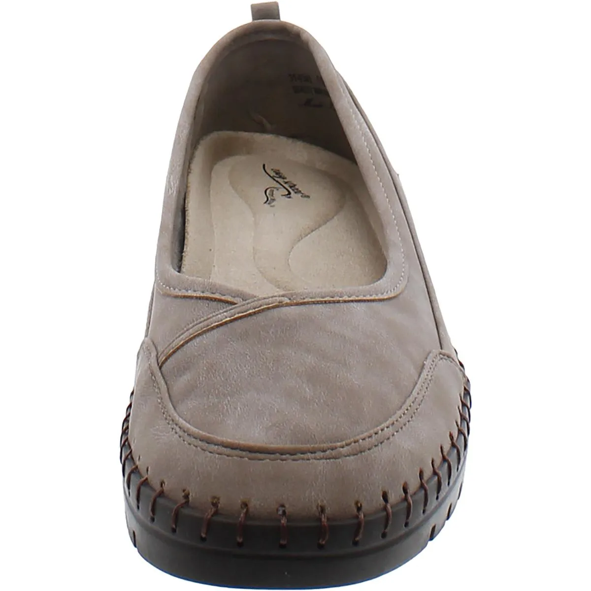 Easy Street Womens Poe Faux Leather Padded Insole Slip-On Sneakers