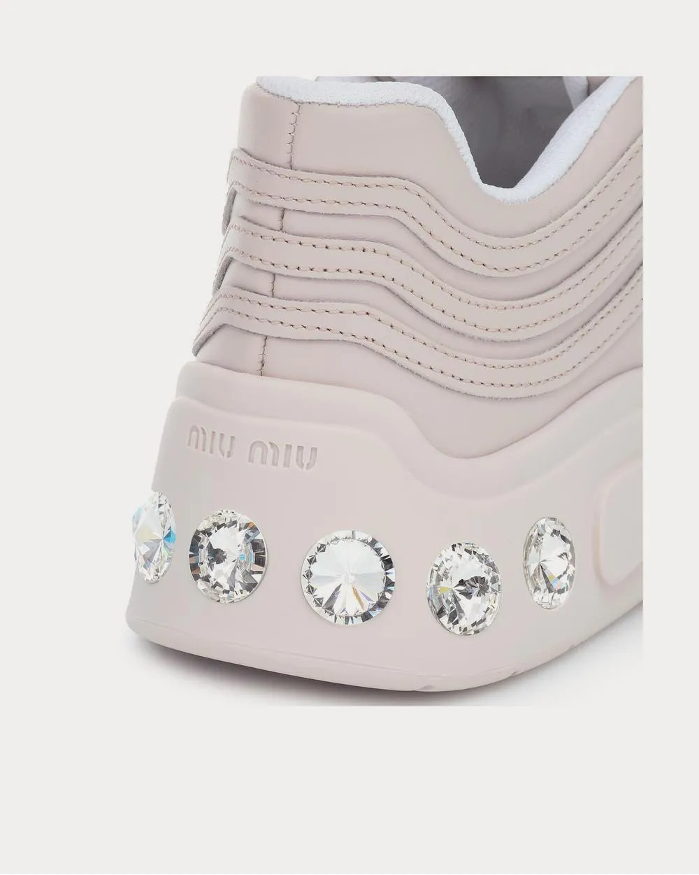 Embellished leather Pink High Top Sneakers