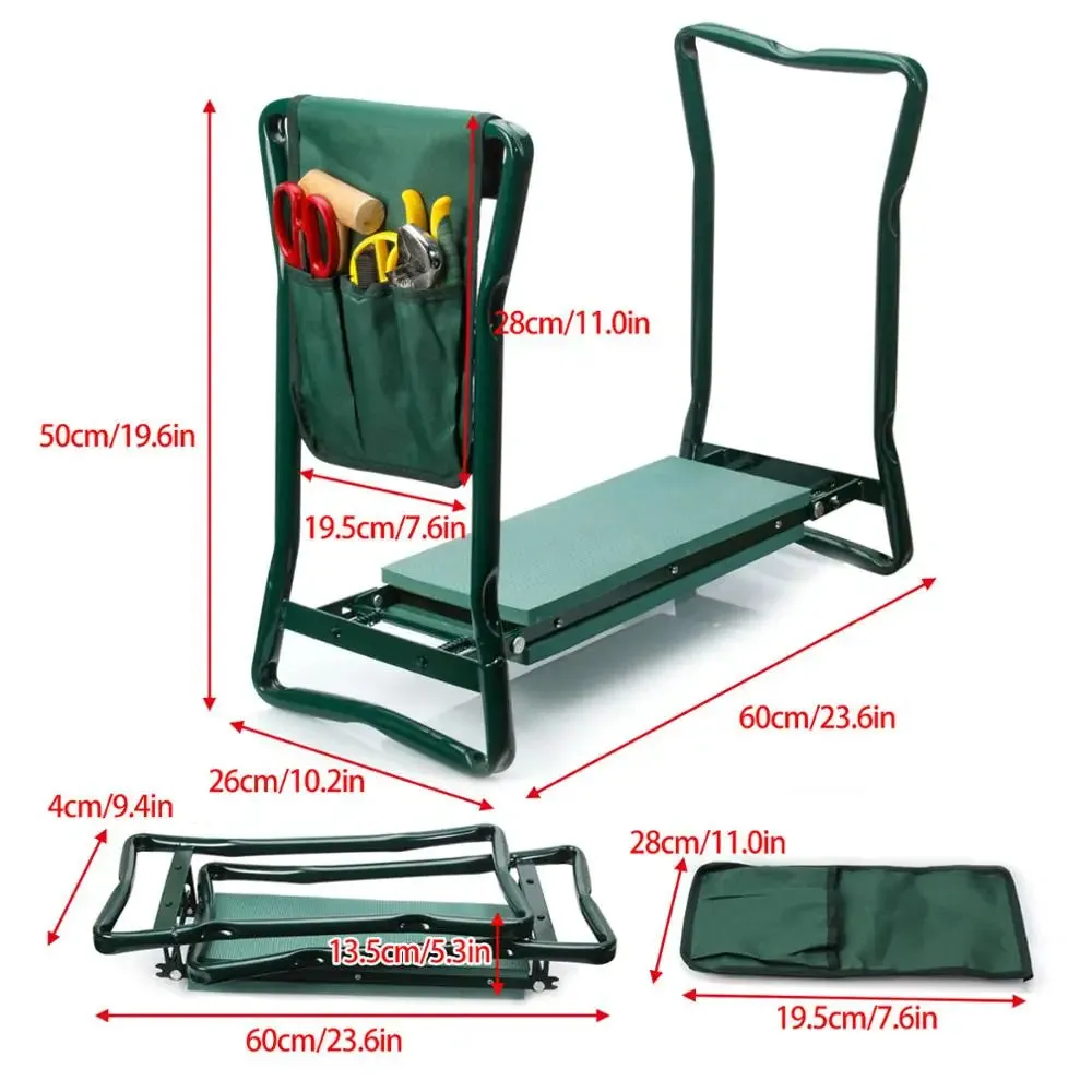 Foldable Garden Kneeler Seat Soft Eva Pad Steel Frame