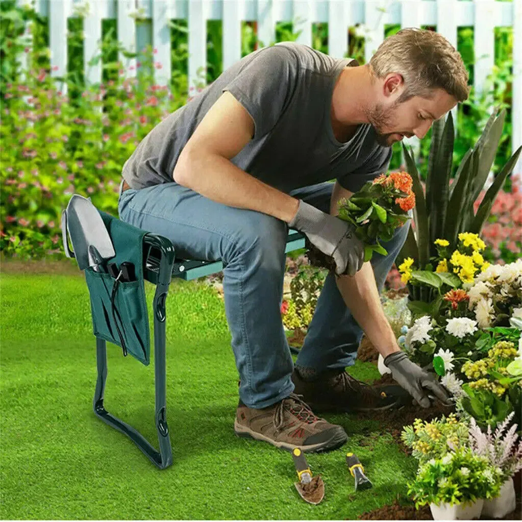 Foldable Garden Kneeler Seat Soft Eva Pad Steel Frame