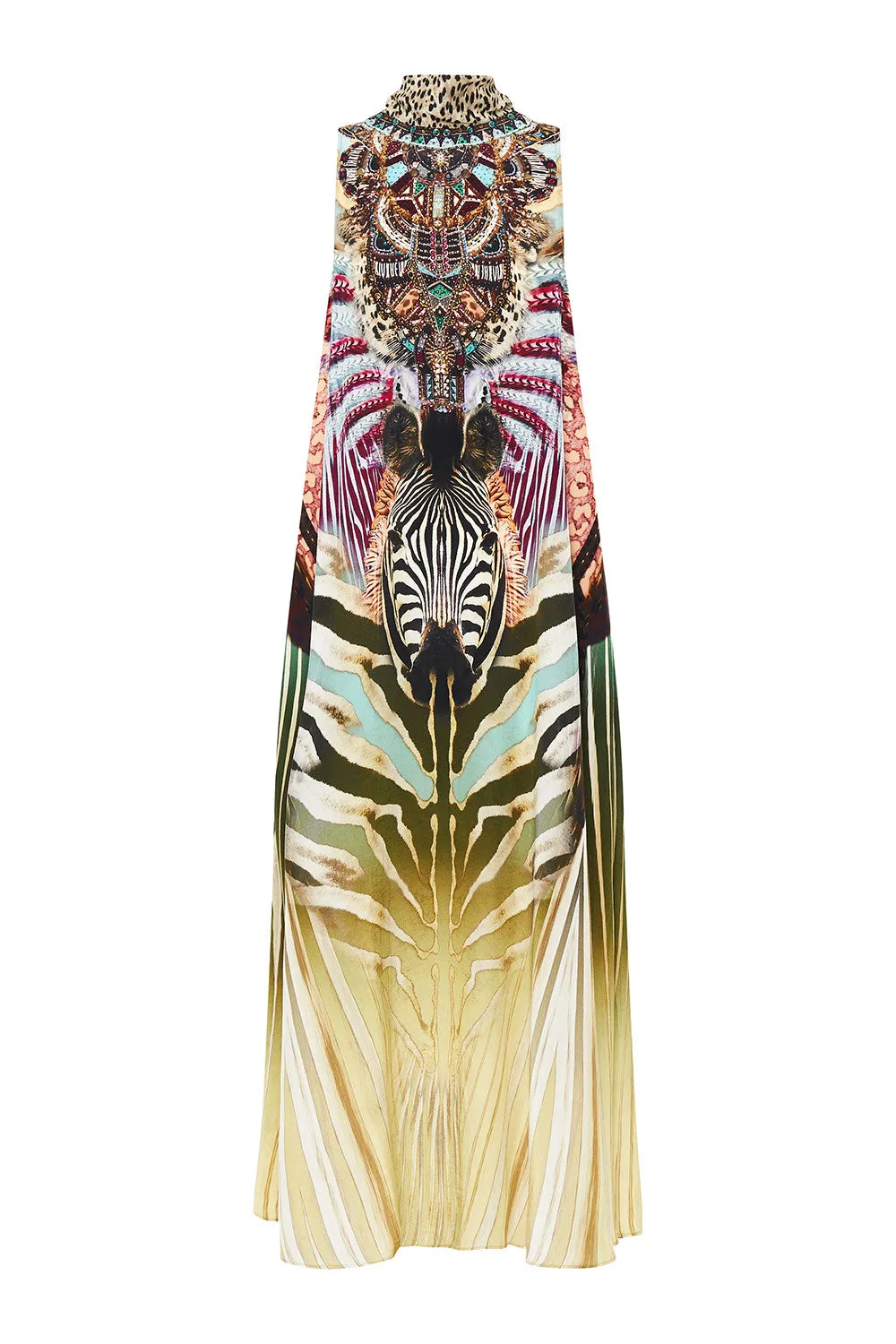 HIGH NECK DRESS WITH BACK NECK TIE UP ON CLOUD NINE
