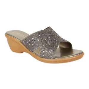 Honey Heel in Pewter Smooth