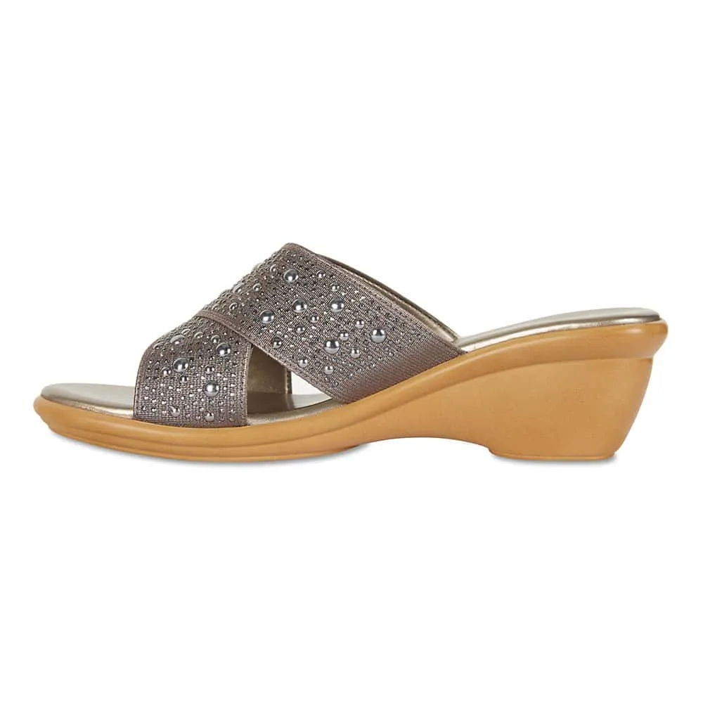 Honey Heel in Pewter Smooth