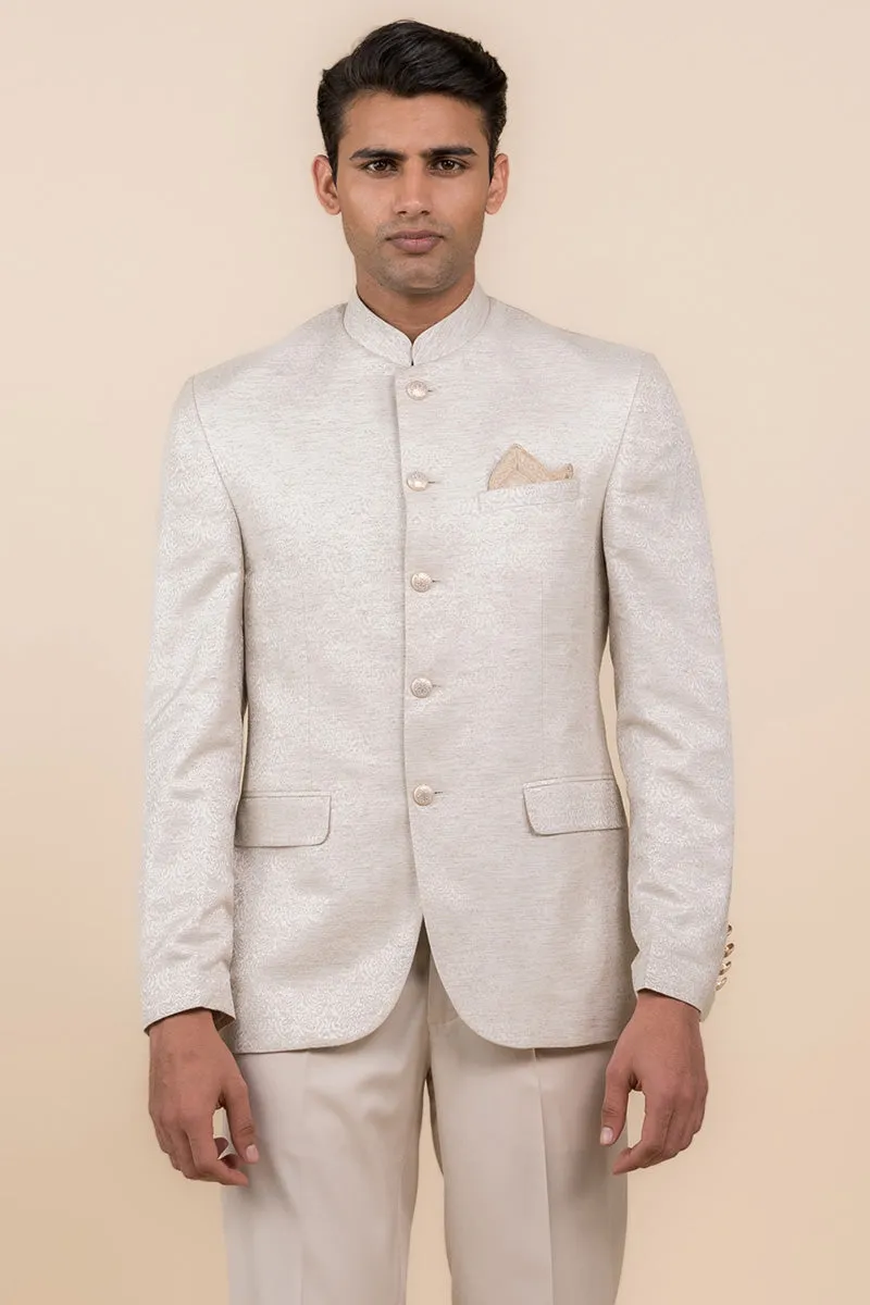 Ivory Jacquard Bandhgala