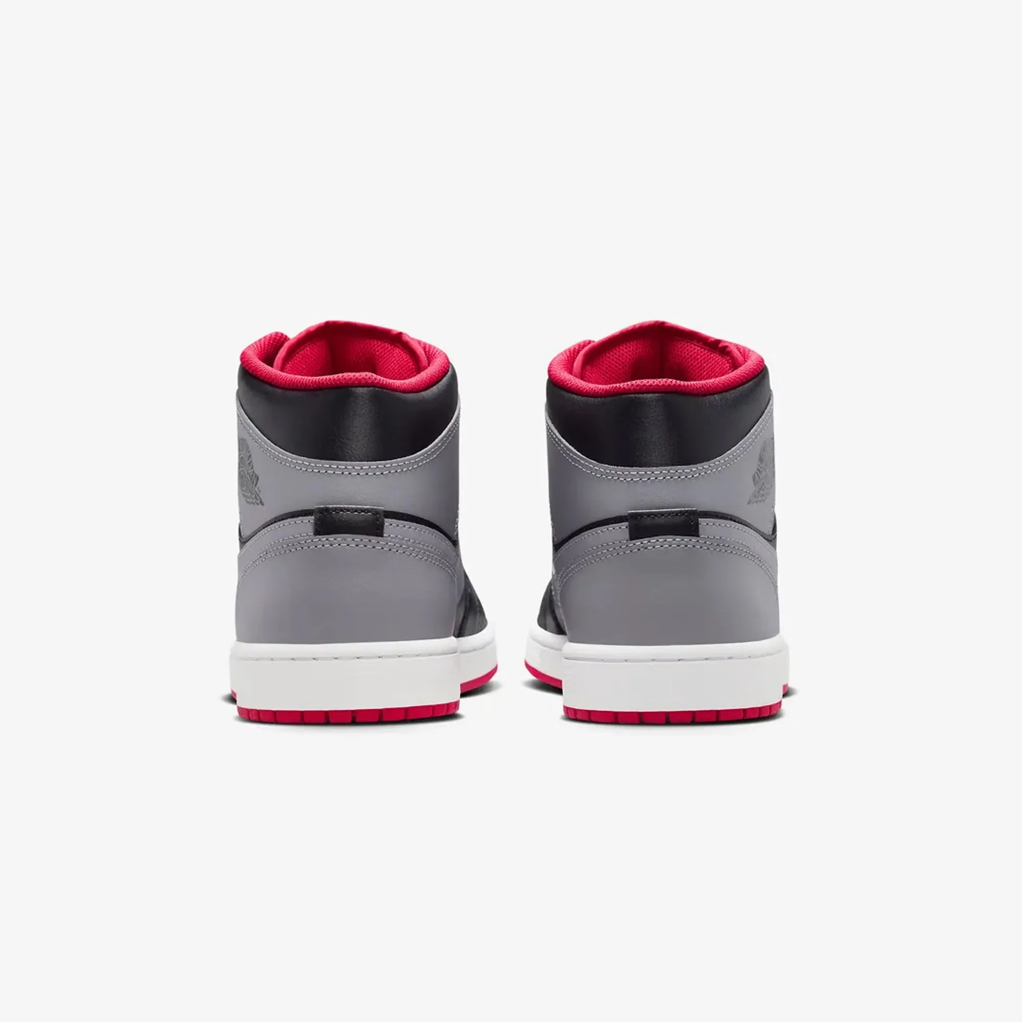 Jordan | AIR JORDAN 1 MID  { BLACK/CEMENT GREY-FIRE RED-WHITE