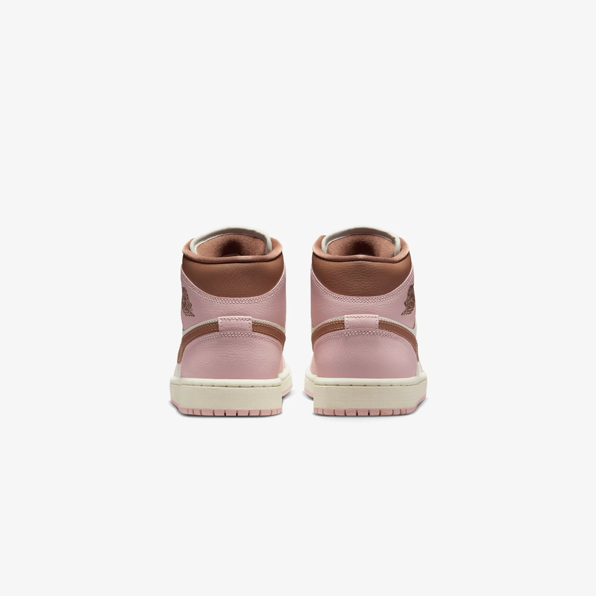 JORDAN | WMN'S AIR JORDAN 1 MID { PINK OXFORD/ARCHAEO BROWN-SAIL