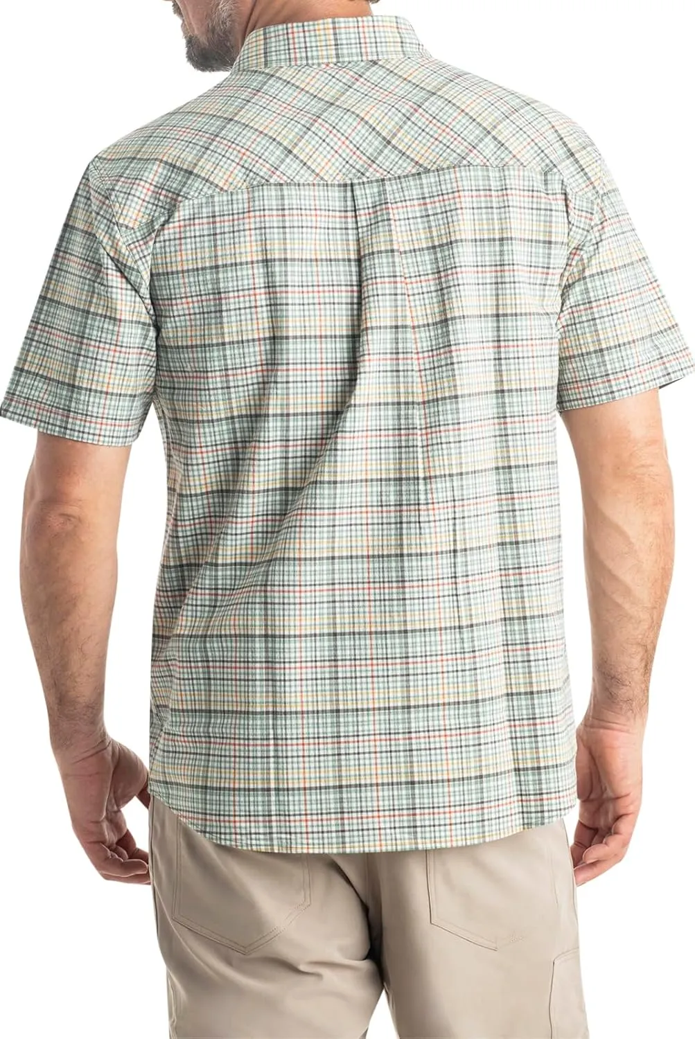 Legendary Whitetails Men's Stretch Woven Plaid UPF 30  Uv Moisture Wicking Short Sleeve Shirt