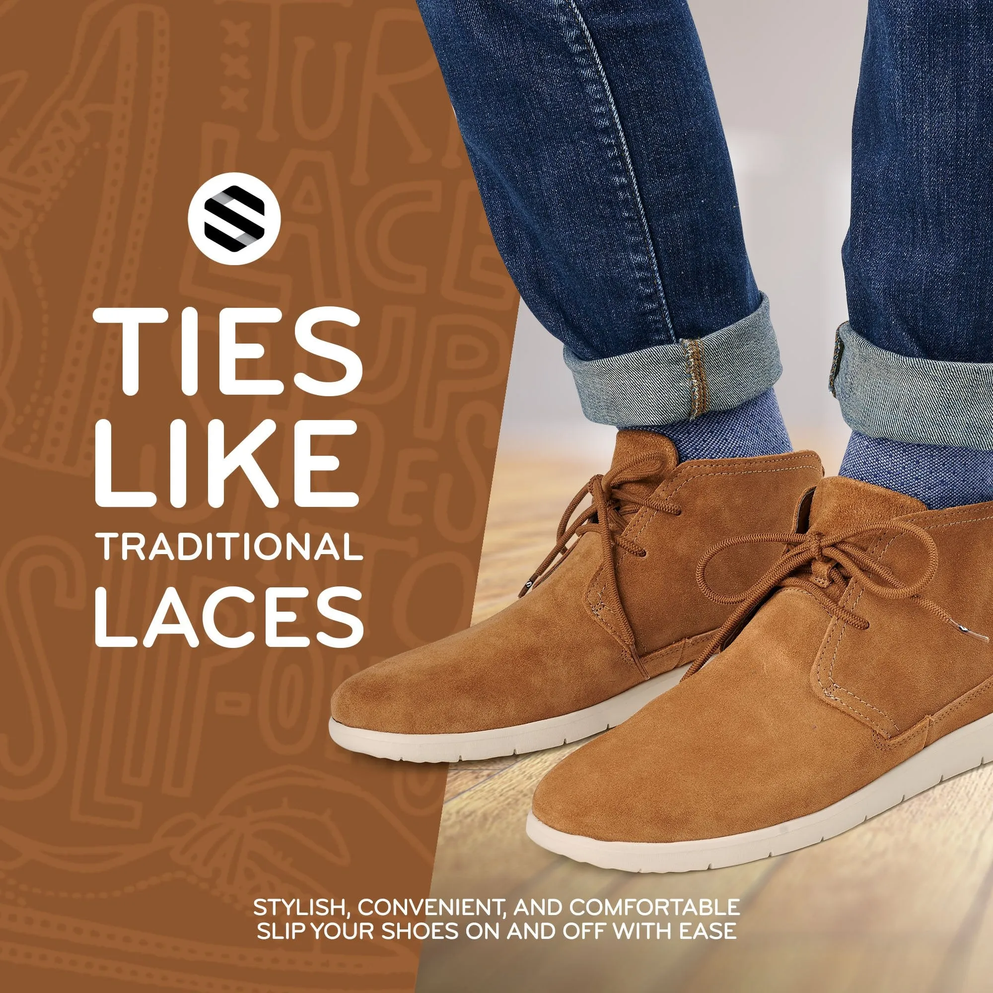 Light Brown Round Elastic Stretch Shoe Laces