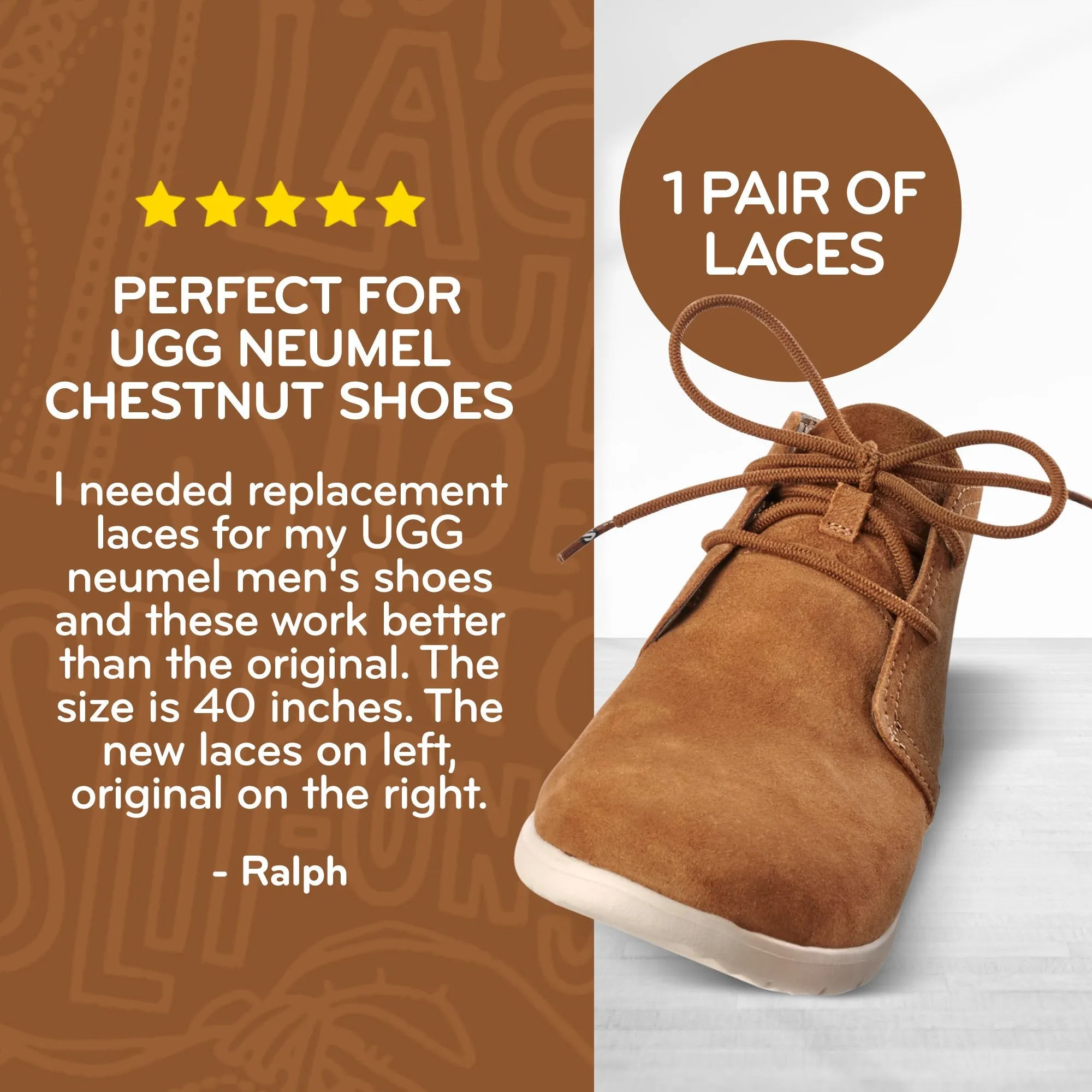 Light Brown Round Elastic Stretch Shoe Laces