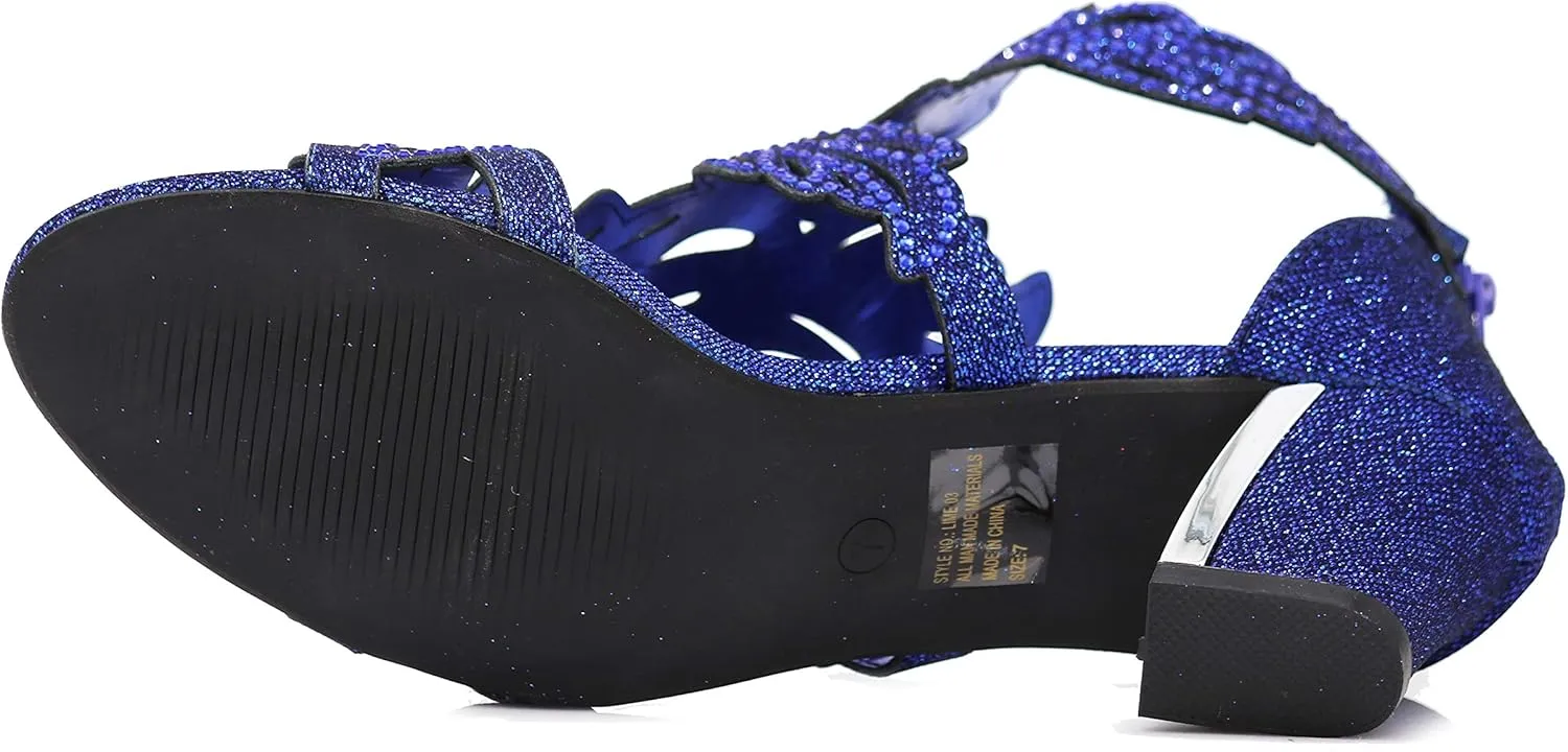 Lime03N Womens Open Toe Mid Heel Wedding Rhinestone Gladiator Sandal Wedge Shoes