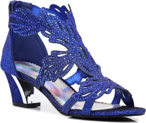 Lime03N Womens Open Toe Mid Heel Wedding Rhinestone Gladiator Sandal Wedge Shoes