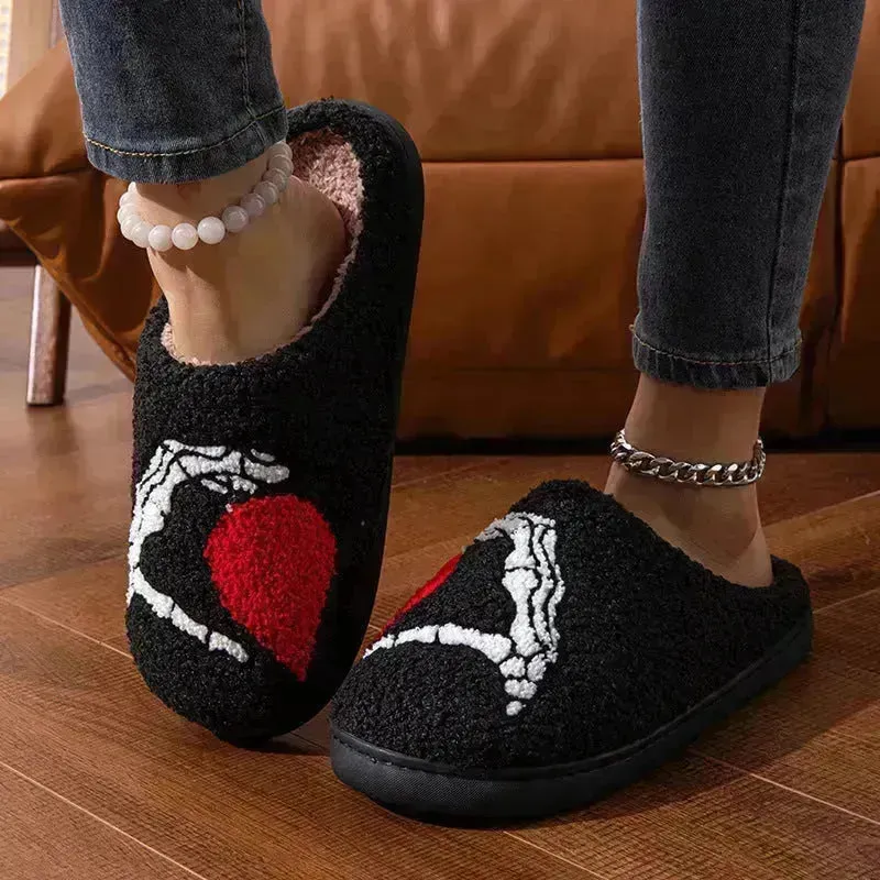 Love Black Hand Home Thickened Cotton Slippers