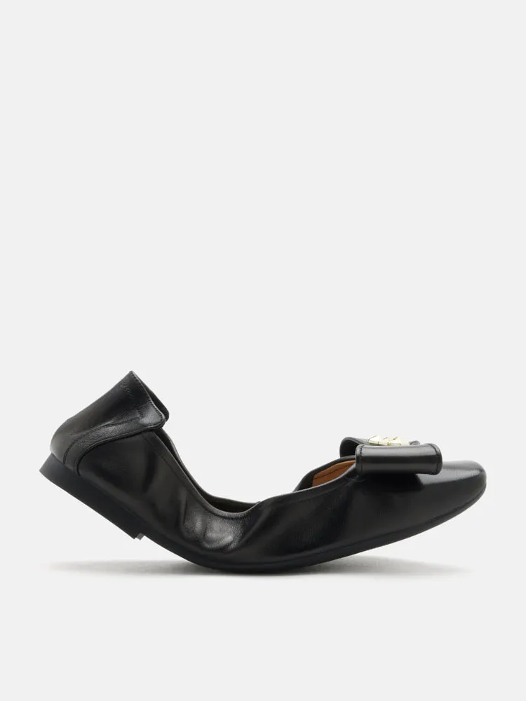 Madeline Studded Bow Foldable Flats