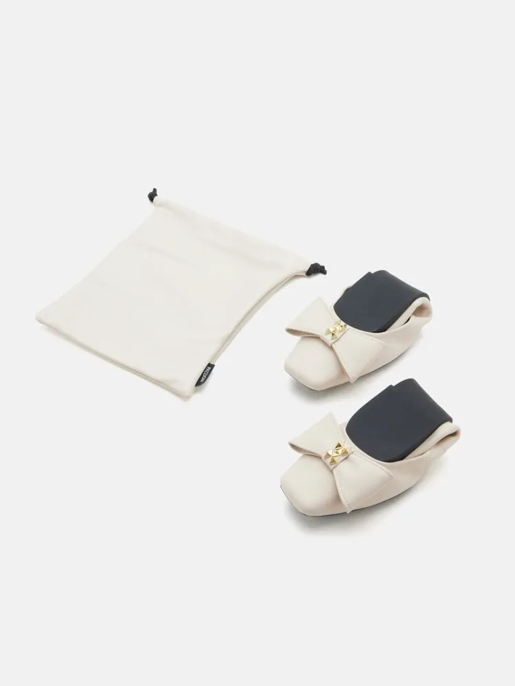 Madeline Studded Bow Foldable Flats