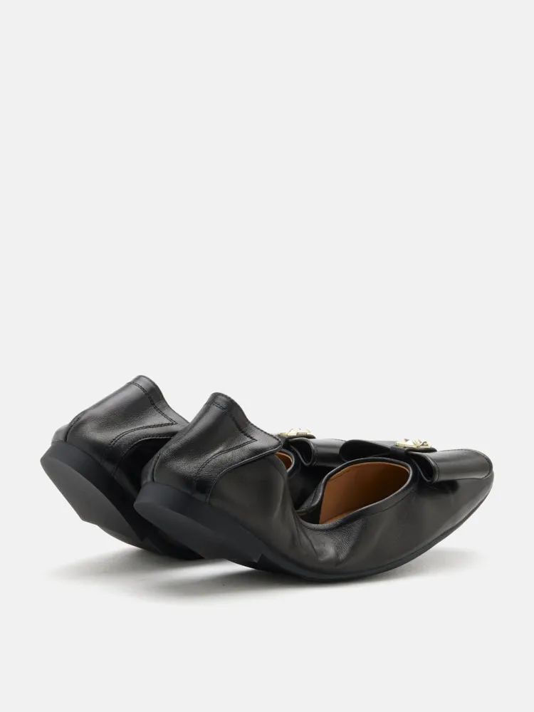 Madeline Studded Bow Foldable Flats