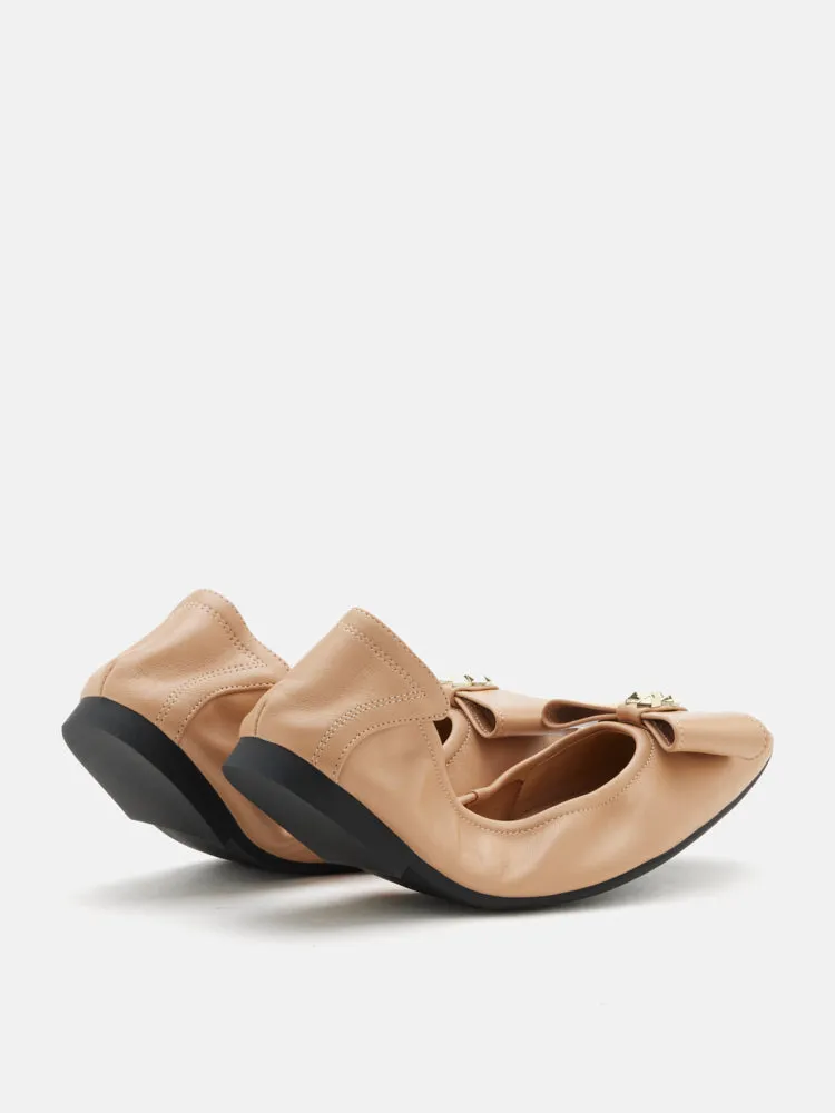 Madeline Studded Bow Foldable Flats