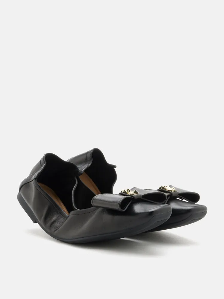Madeline Studded Bow Foldable Flats
