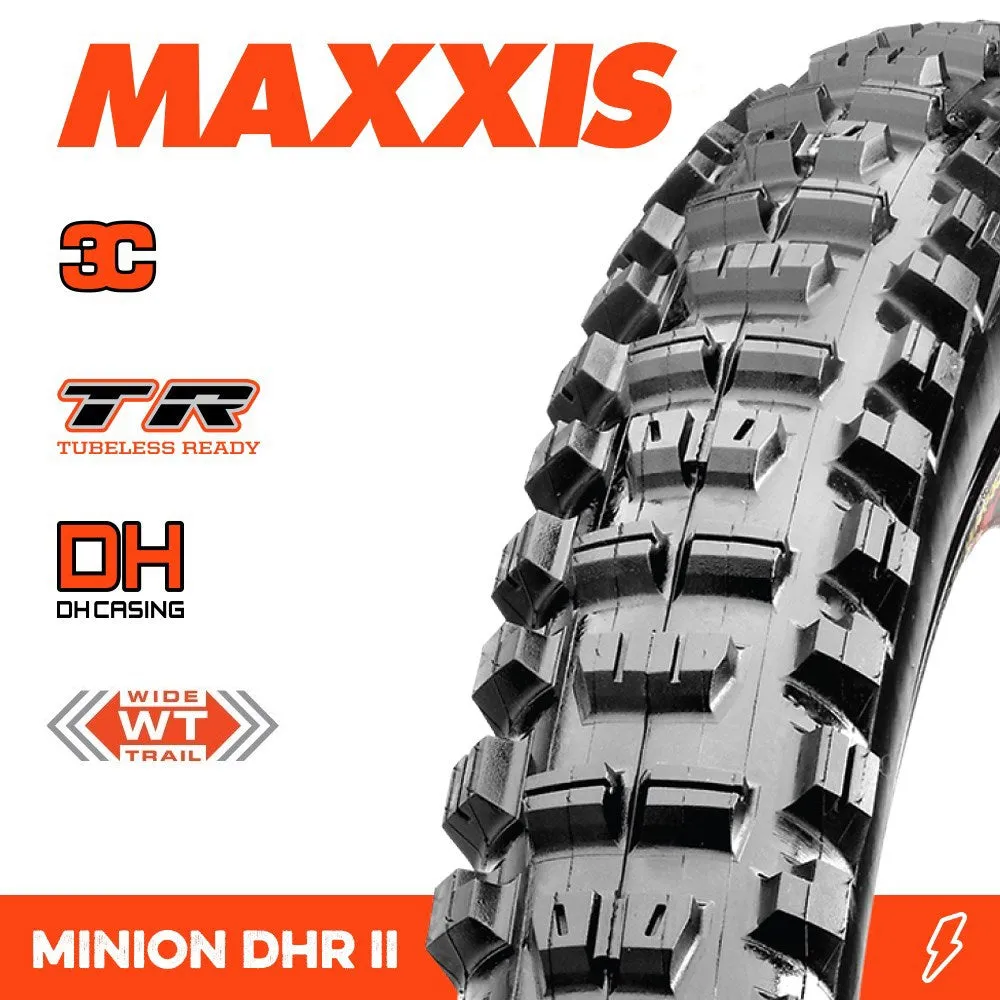 Maxxis MINION DHR II 27.5 X 2.40 WT 3C GRIP EXO  TR FOLD 60TPI E-25 TYRE