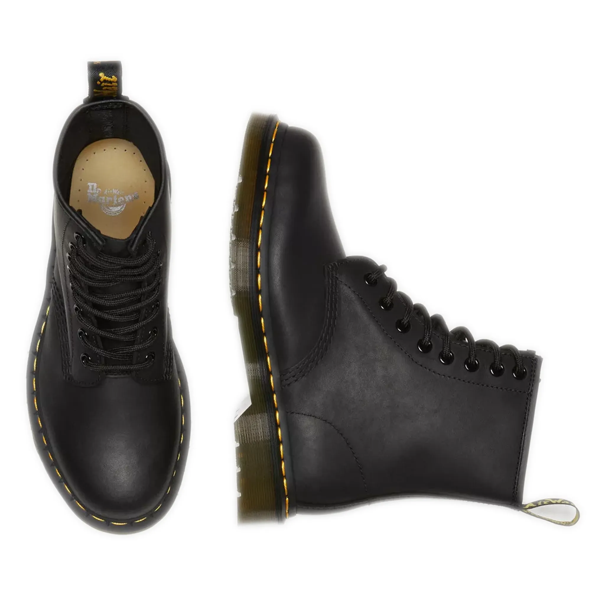 Men's Dr. Martens 1460 Greasy Leather Lace Up Boots - Black Greasy Leather