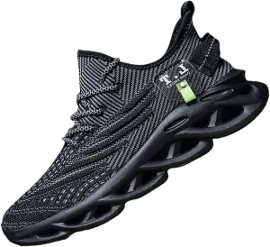 Mens Running Walking Tennis Road Shoes Sports Athletic Casual Fashion Gym Hiking Shoes for Men Sneakers Work Breathable Comfortable Lightweight Black Size 8