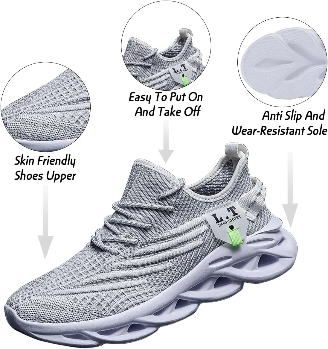 Mens Running Walking Tennis Road Shoes Sports Athletic Casual Fashion Gym Hiking Shoes for Men Sneakers Work Breathable Comfortable Lightweight